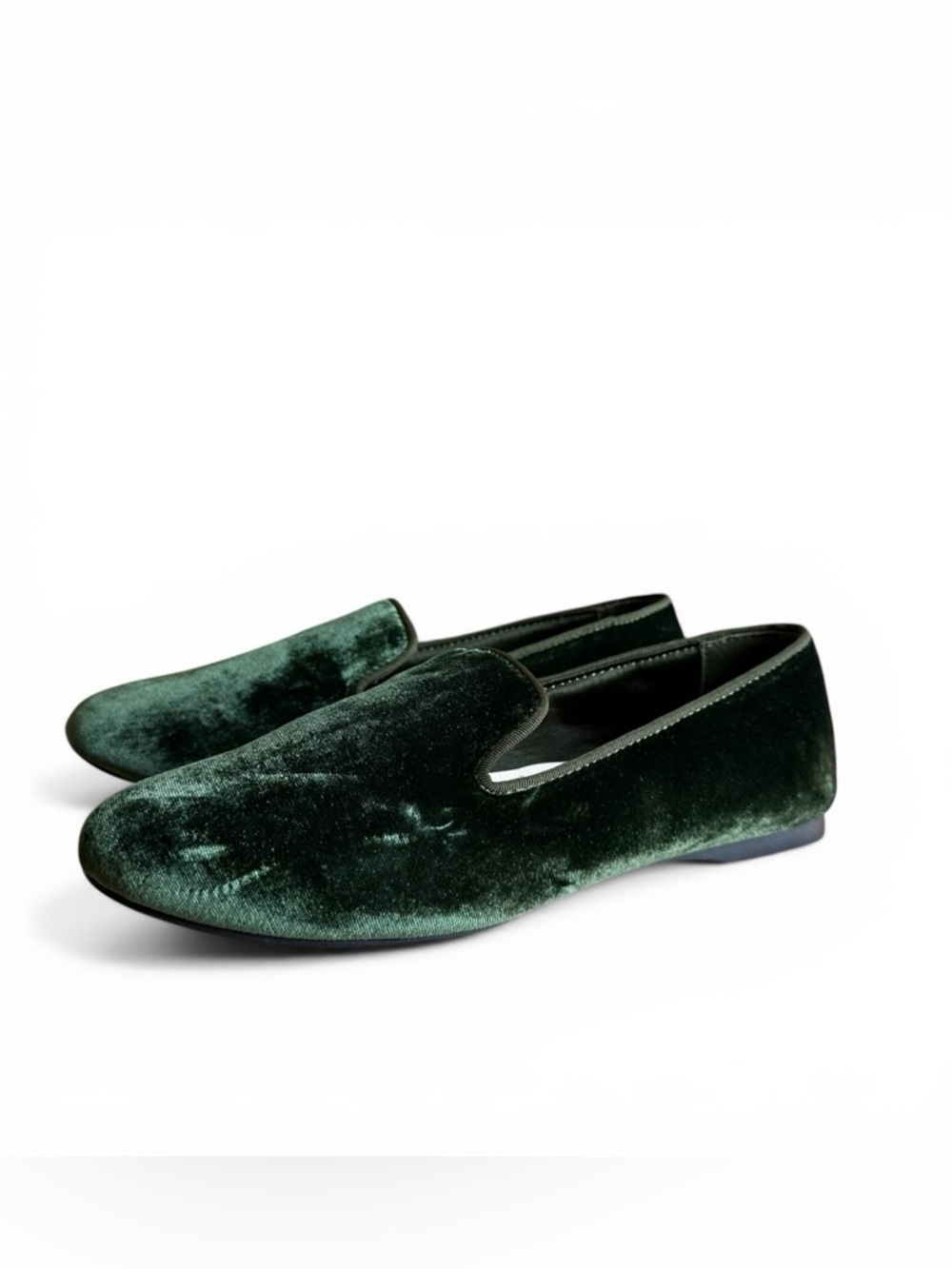 Birdies The Starling Velvet Loafers Green Smoking Slippers Size 7